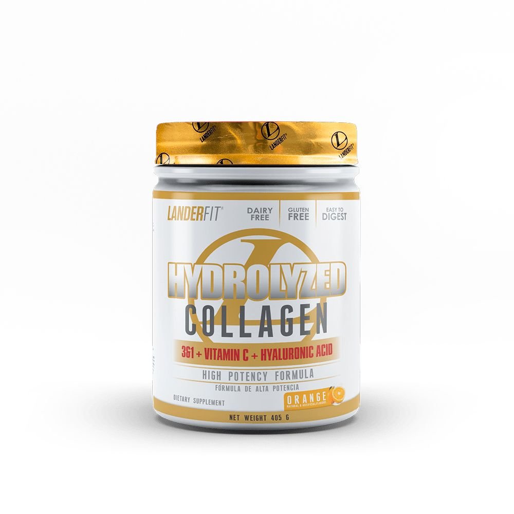 suplemento_landerfit_hydrolyzed_collagen_acido_hialuronico_powder_orange_405_gramos_58687_0000 HIDROLYZED COLLAGEN 405 G ORANGE - Imagen 1